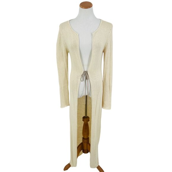 Vintage Victoria’s Secret Casual Cozy Beige Knit Long Maxi Cardigan Duster Y2K